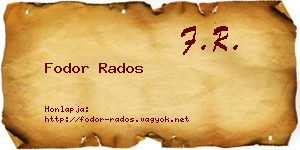 Fodor Rados névjegykártya